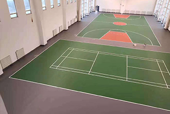 兰州室内硅pu篮球场羽毛球场完工交付