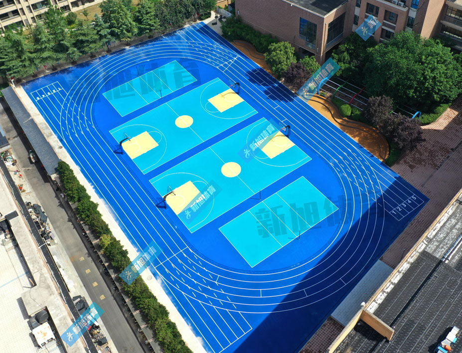 新旭体育郑州市金水区银河路小学 混合型跑道+硅PU球场