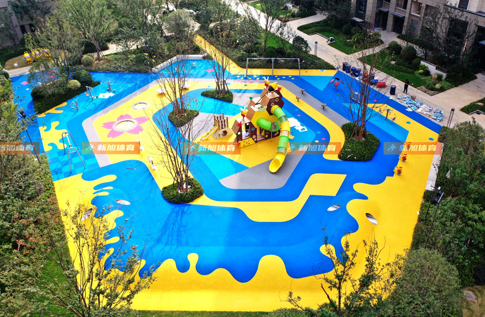 新旭体育河南本土郑州高新区谦祥云栖EPDM场地案例