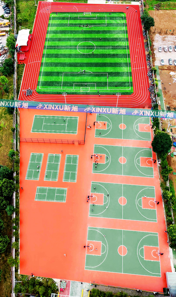 新旭体育建设西安西咸理工职业高级中学运动场完工落成