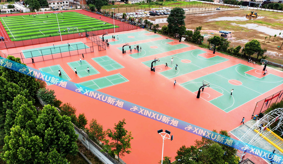 新旭体育陕西中学运动场顺利完工落成